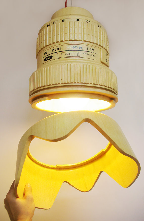 DSLR Paparazzi Wooden Lamp