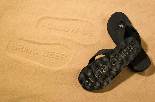 Follow Me Bring Beer Flip Flops 2
