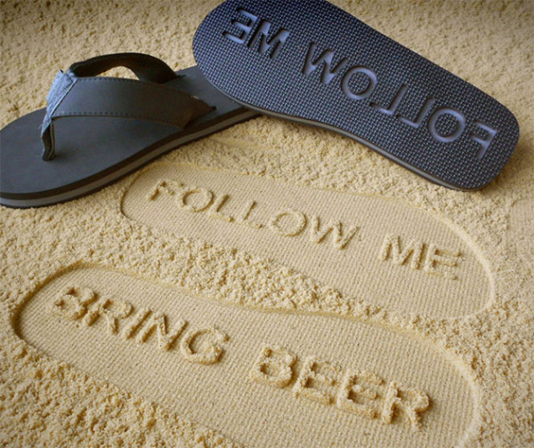 Follow Me Bring Beer Flip Flops