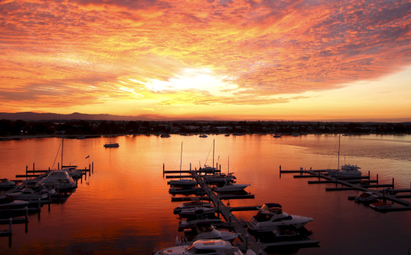 Sea-Coast-Boat-Sunset-Sky