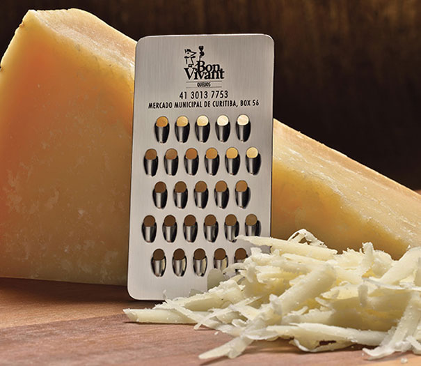 cheese grater business card