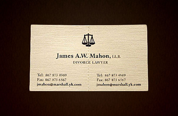 divorce lawyer business card
