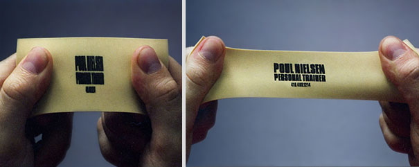 personal trainer stretchy business card
