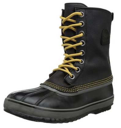 mens-winter-snow-boots-sorel-black-yellow