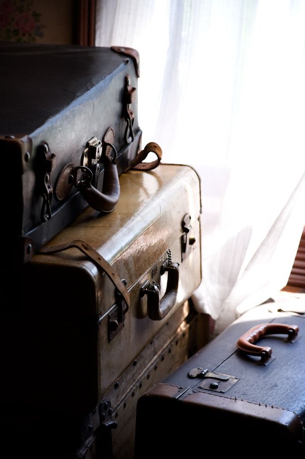 A set of old luggage on display at Fort Edmonton Hertiage park, in Edmonton, Alberta, Canada, on June 23, 2008.