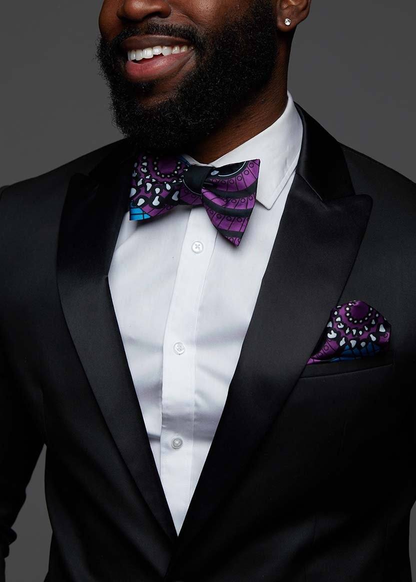 QIDI Bow Tie Purple Bowknot Business Bridegroom Shirt Accessories 