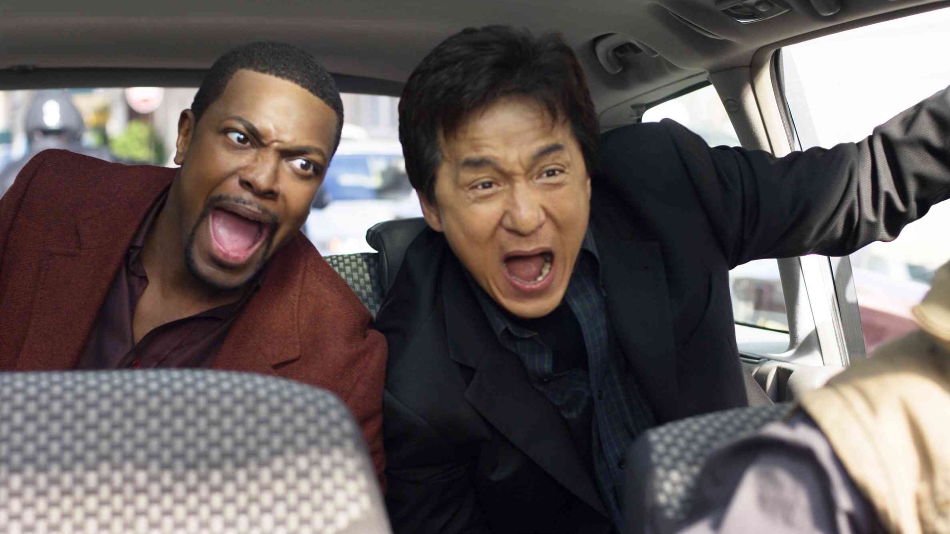 Chris Tucker and Jackie Chan in a Rush Hour famous Scene
