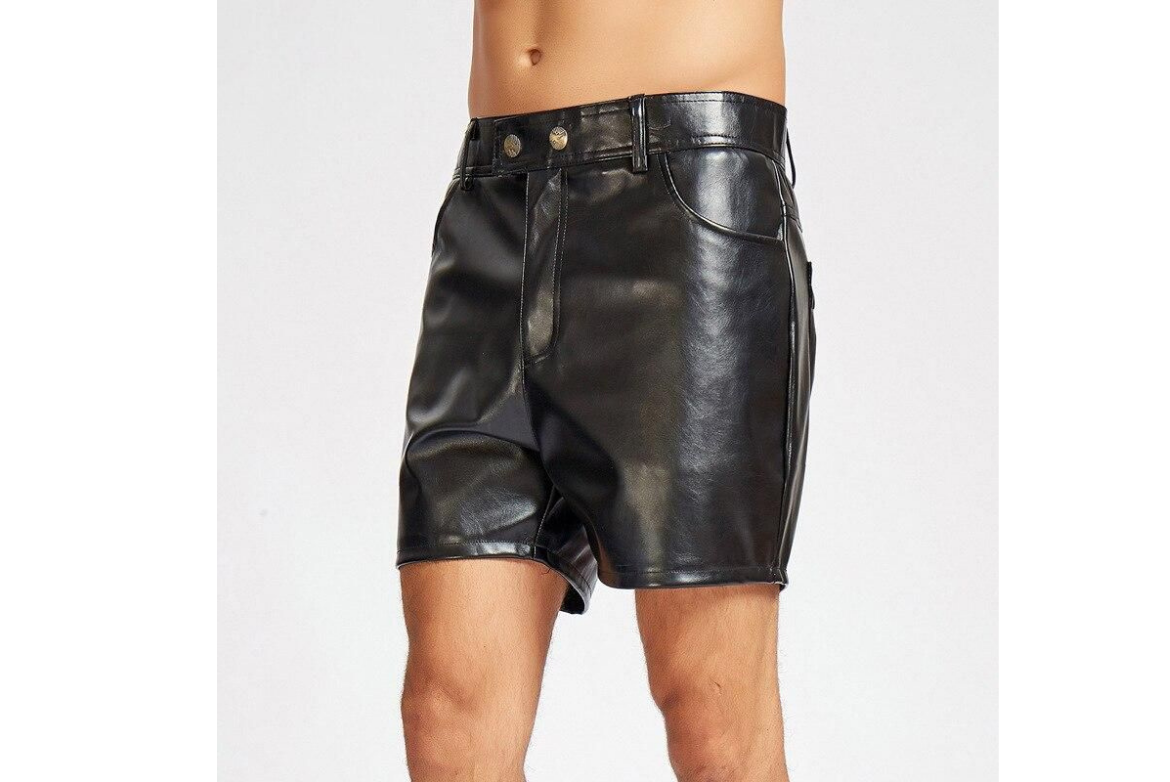 Leather shorts for men