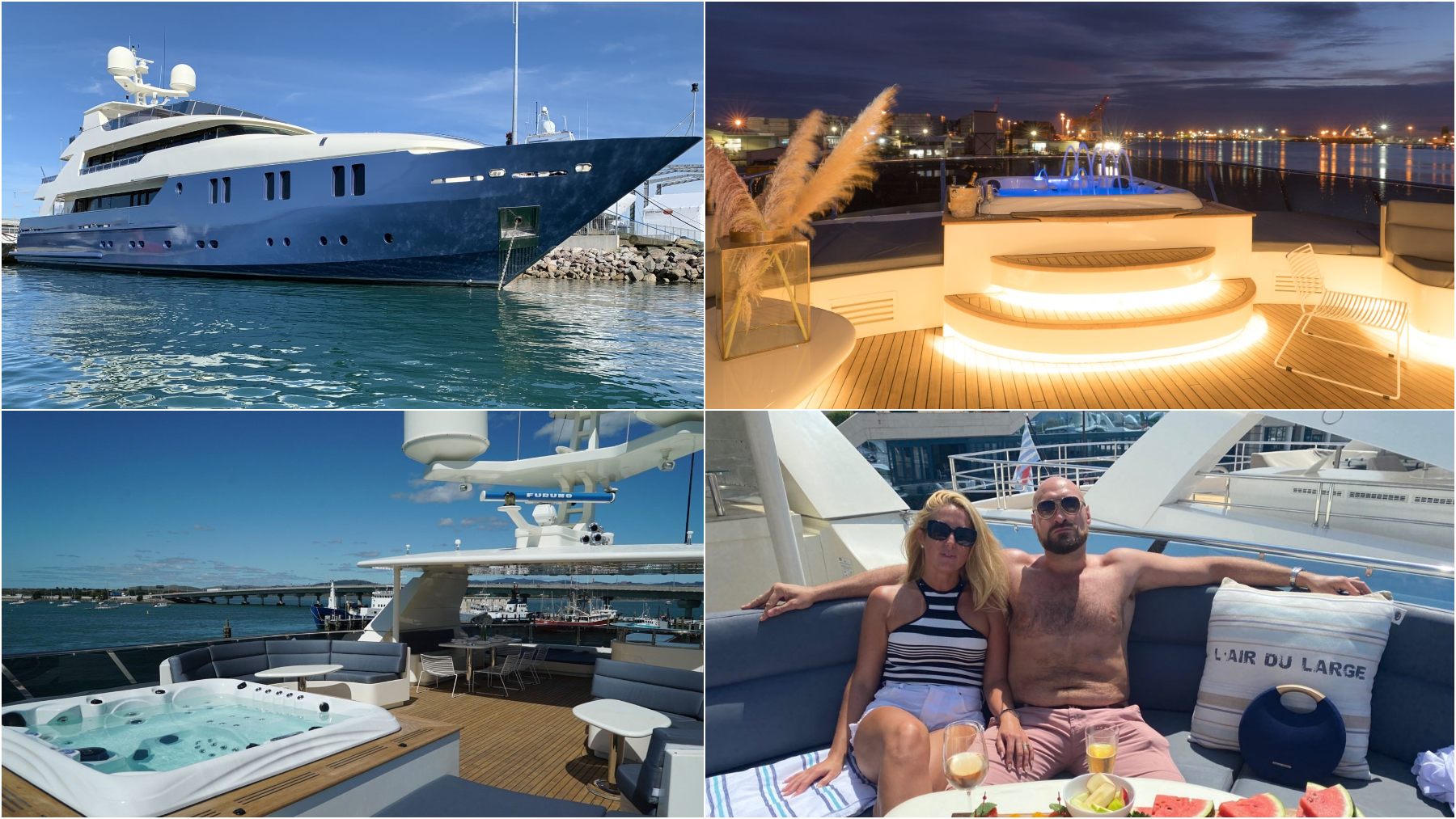 Tyson Fury relaxing on yacht