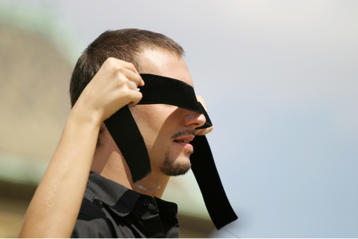 Blind fold yourself