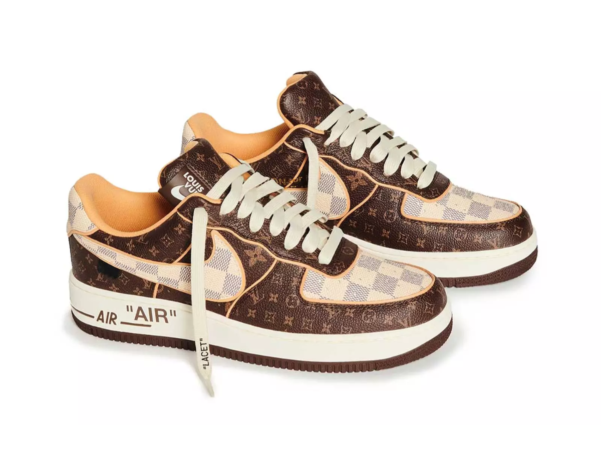 Louis Vuitton Air Force 1 Low by Virgil Abloh in Met Gold Baroque Brown -  Black 