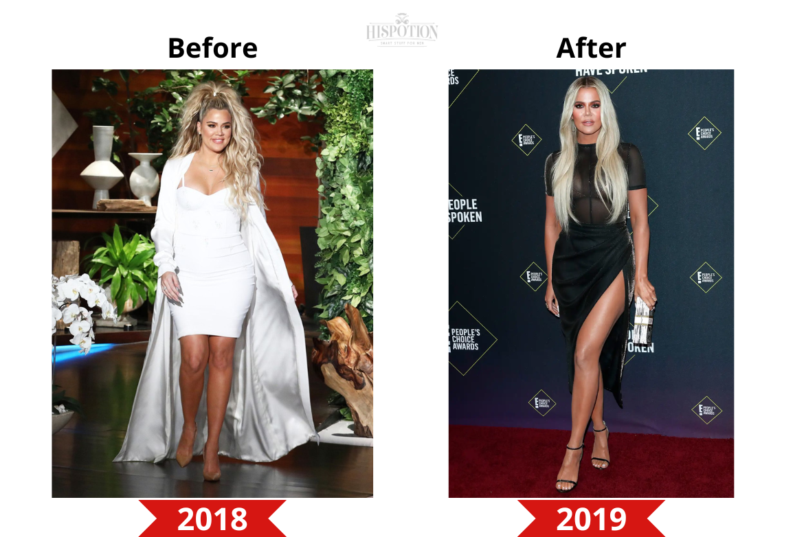 Khloe Kardashian before and after weight loss